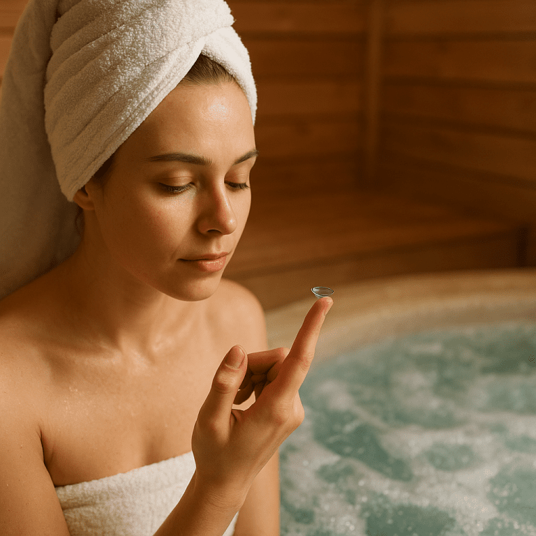 Czy można nosić soczewki w saunie lub jacuzzi?